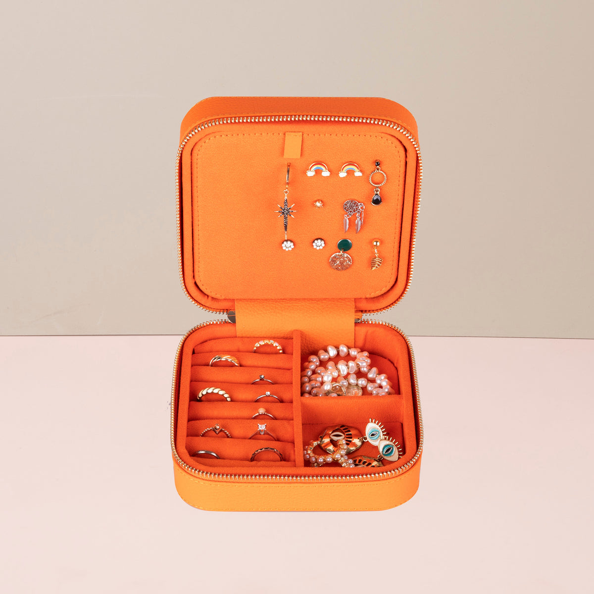 LEATHERE Palermo Leather Travel Jewelry Box – Orange