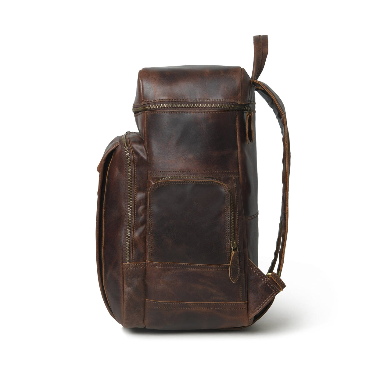 Alpha Full-Grain Buffalo Leather Travel Backpack
