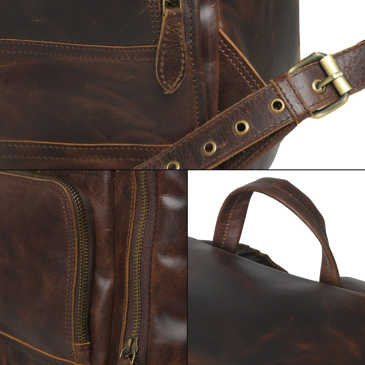 Alpha Full-Grain Buffalo Leather Travel Backpack
