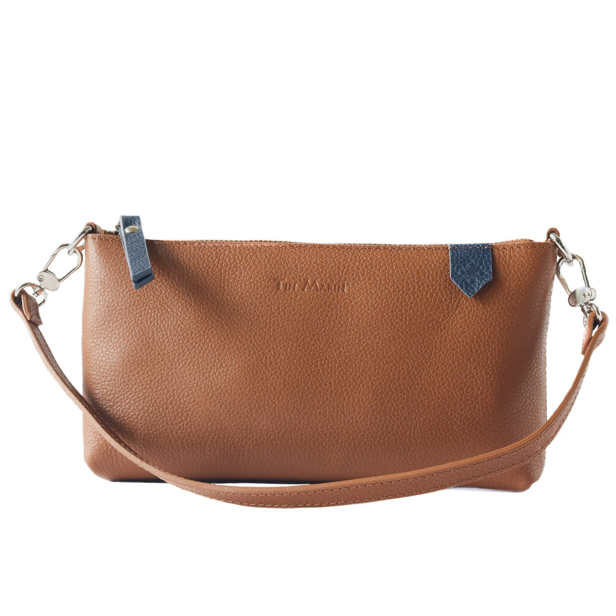 Elia tan convertible full-grain leather bag