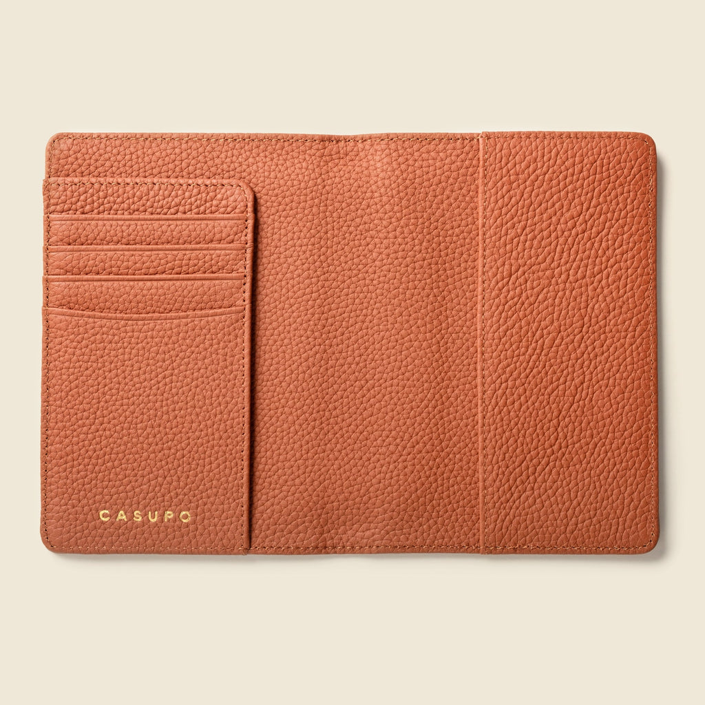CASUPO Full-Grain Leather RFID Passport Wallet – Tan