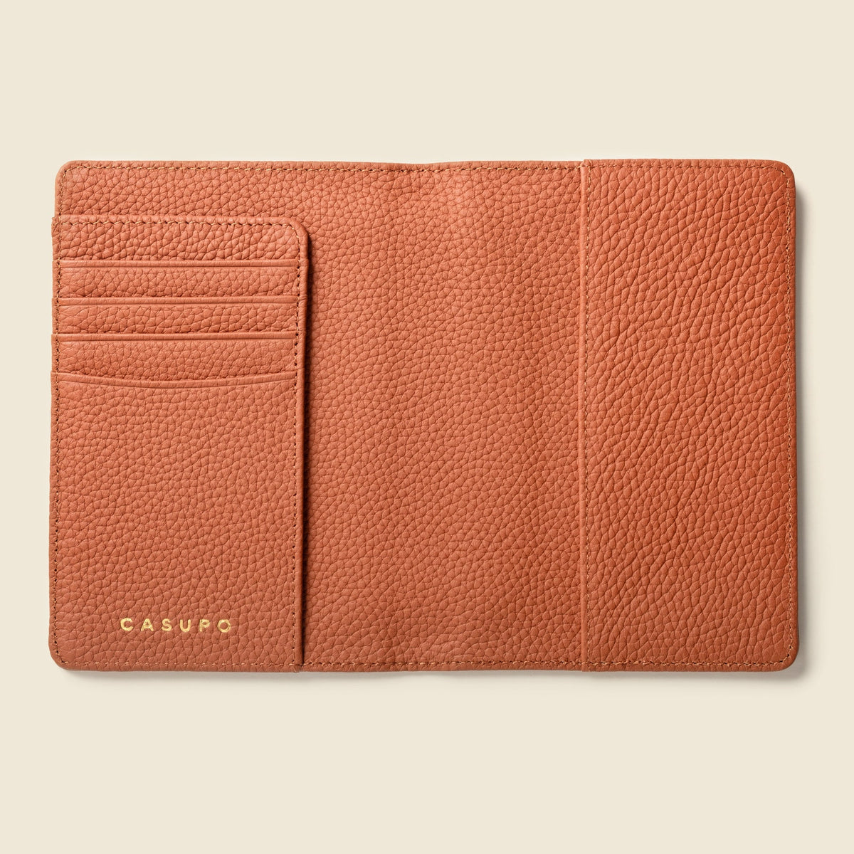 CASUPO Full-Grain Leather RFID Passport Wallet – Tan