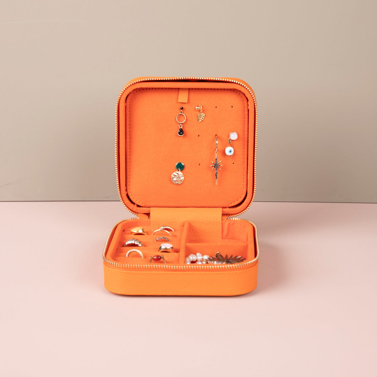 LEATHERE Palermo Leather Travel Jewelry Box – Orange