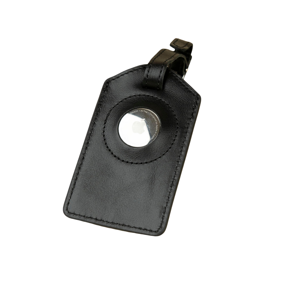 LEATHERE Clovis Leather AirTag Luggage Tag – Black