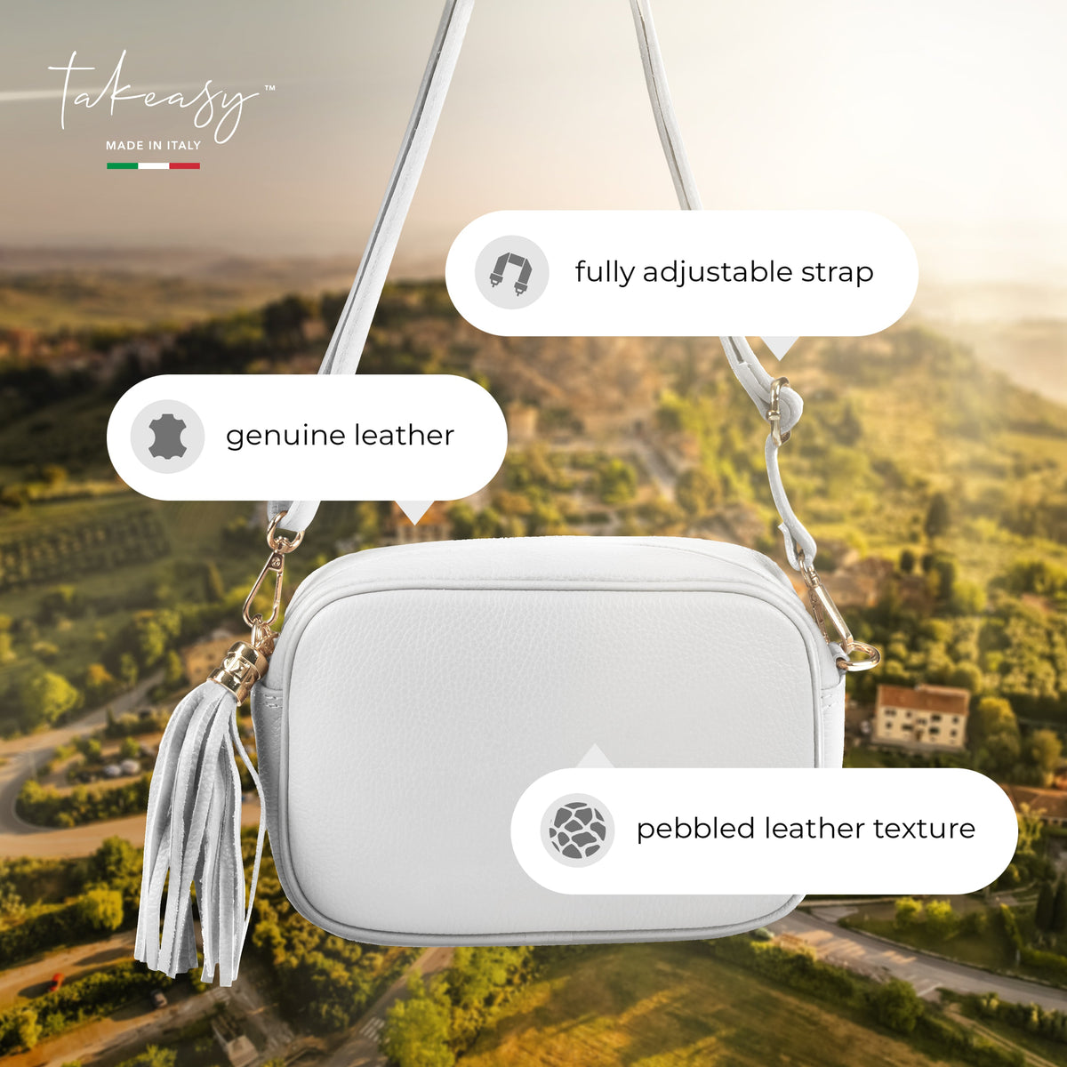 TAKEASY Parma Italian Leather Crossbody Bag