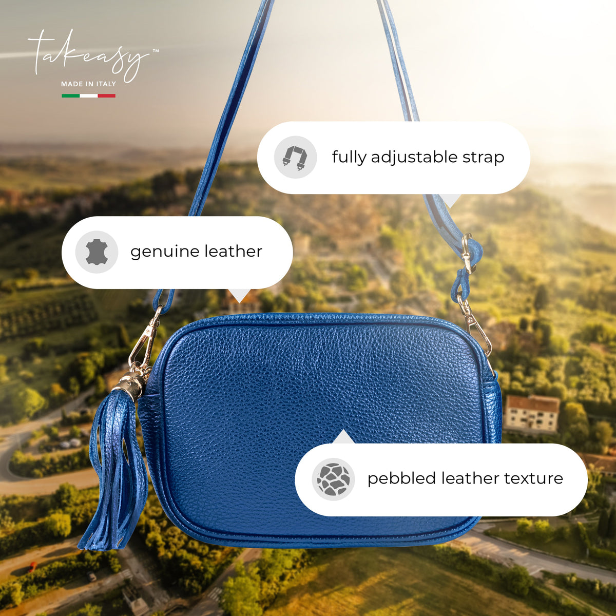 TAKEASY Parma Italian Leather Crossbody Bag