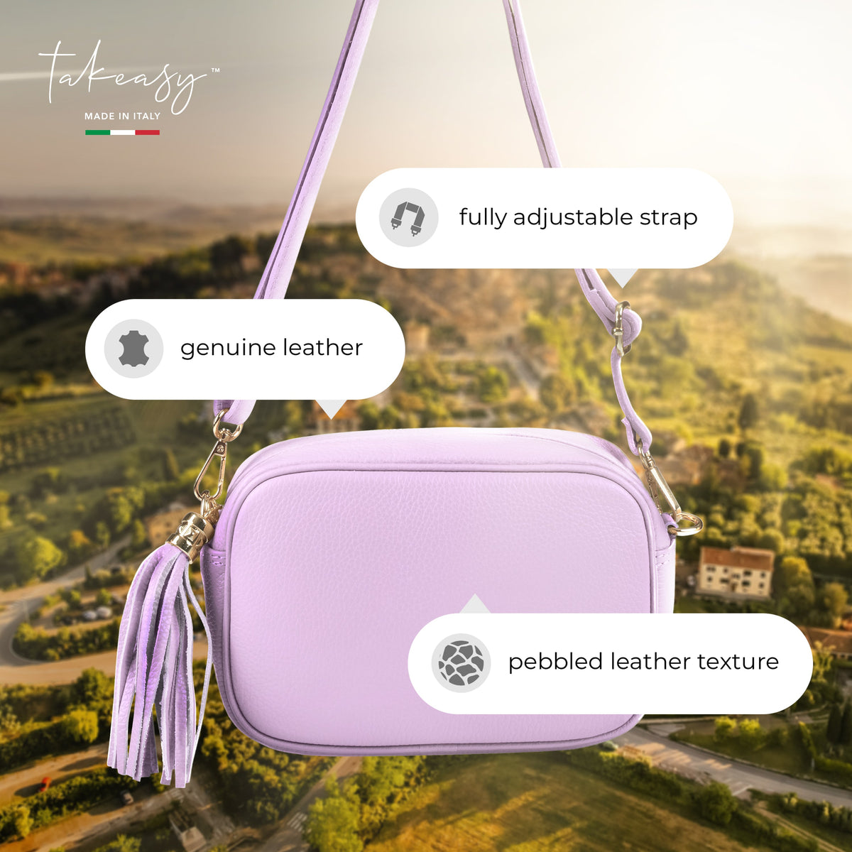 TAKEASY Parma Italian Leather Crossbody Bag