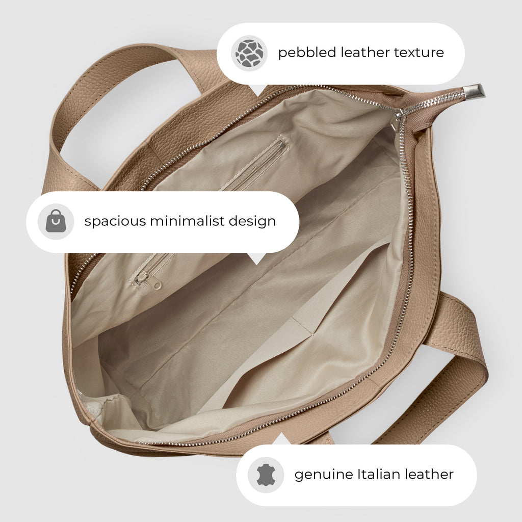 TAKEASY Torino Italian Full-Grain Leather Travel Tote