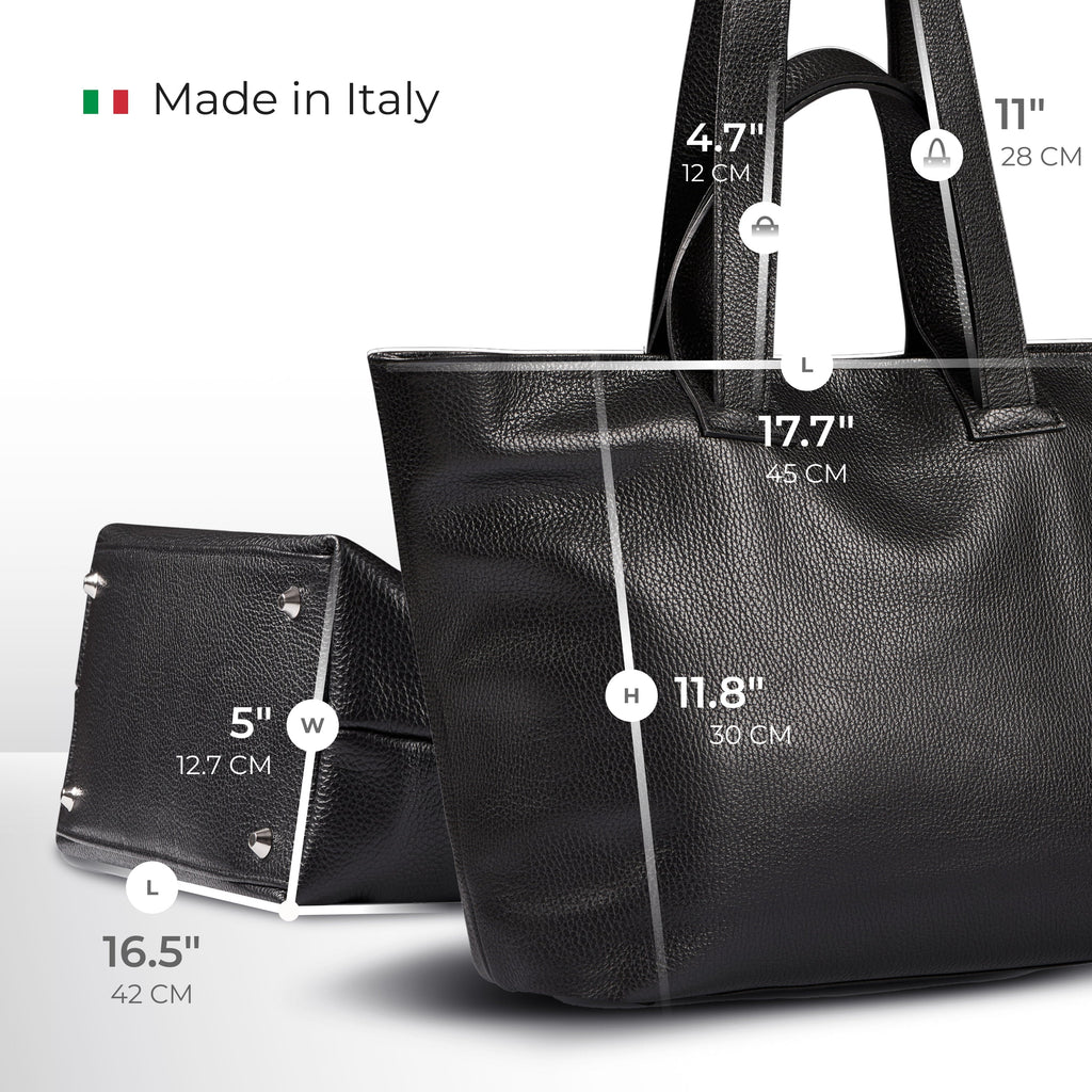 TAKEASY Torino Italian Full-Grain Leather Travel Tote