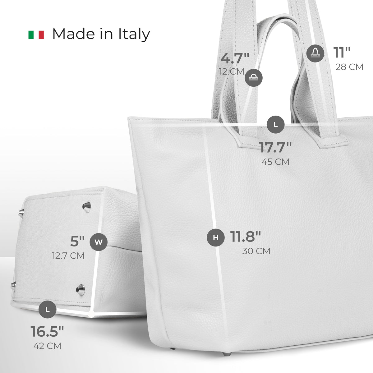 TAKEASY Torino Italian Full-Grain Leather Travel Tote