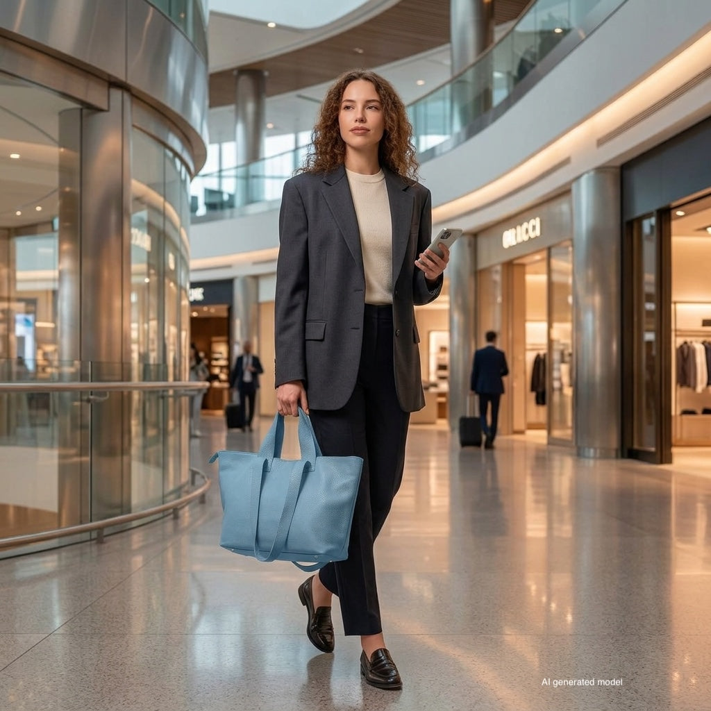 TAKEASY Torino Italian Full-Grain Leather Travel Tote