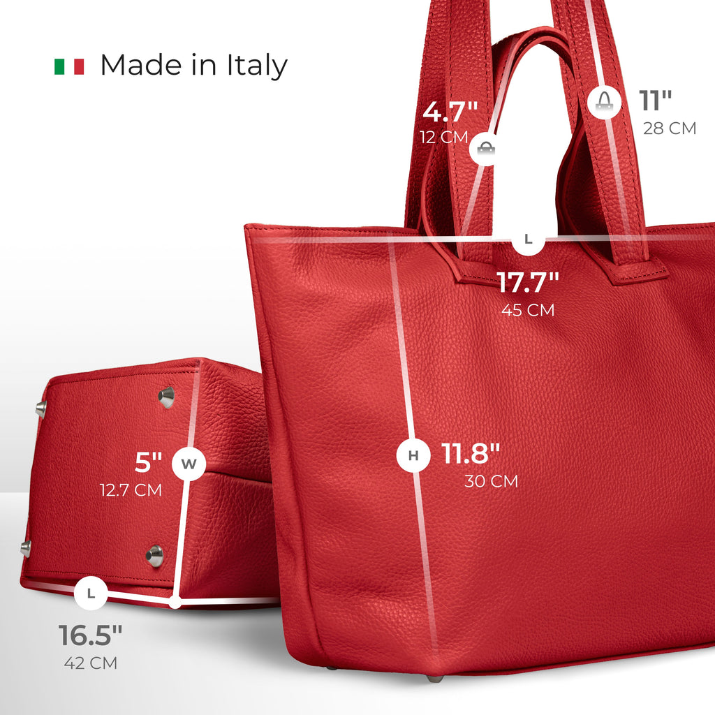 TAKEASY Torino Italian Full-Grain Leather Travel Tote