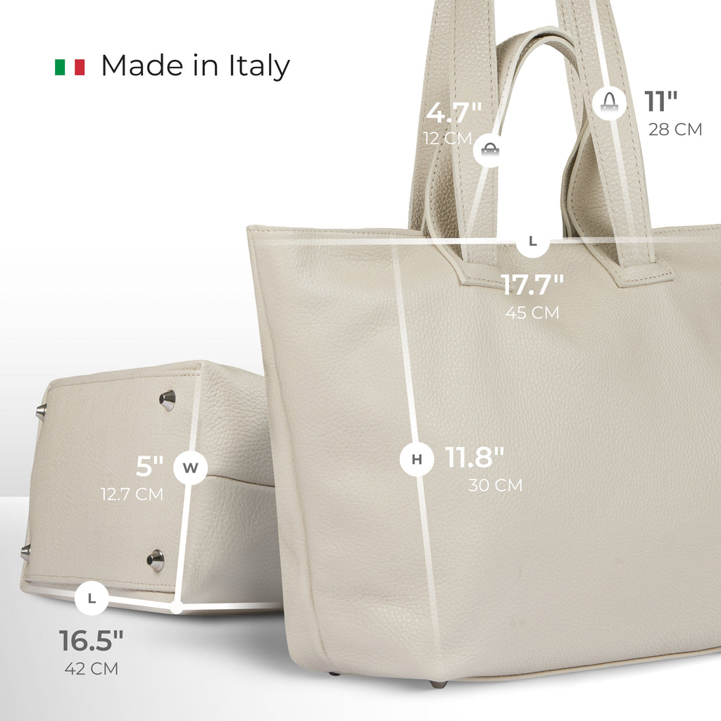 TAKEASY Torino Italian Full-Grain Leather Travel Tote