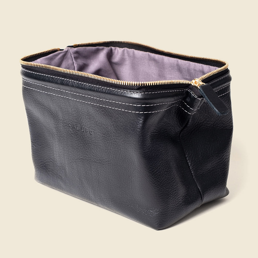 CASUPO Full-Grain Leather Toiletry Bag – Black